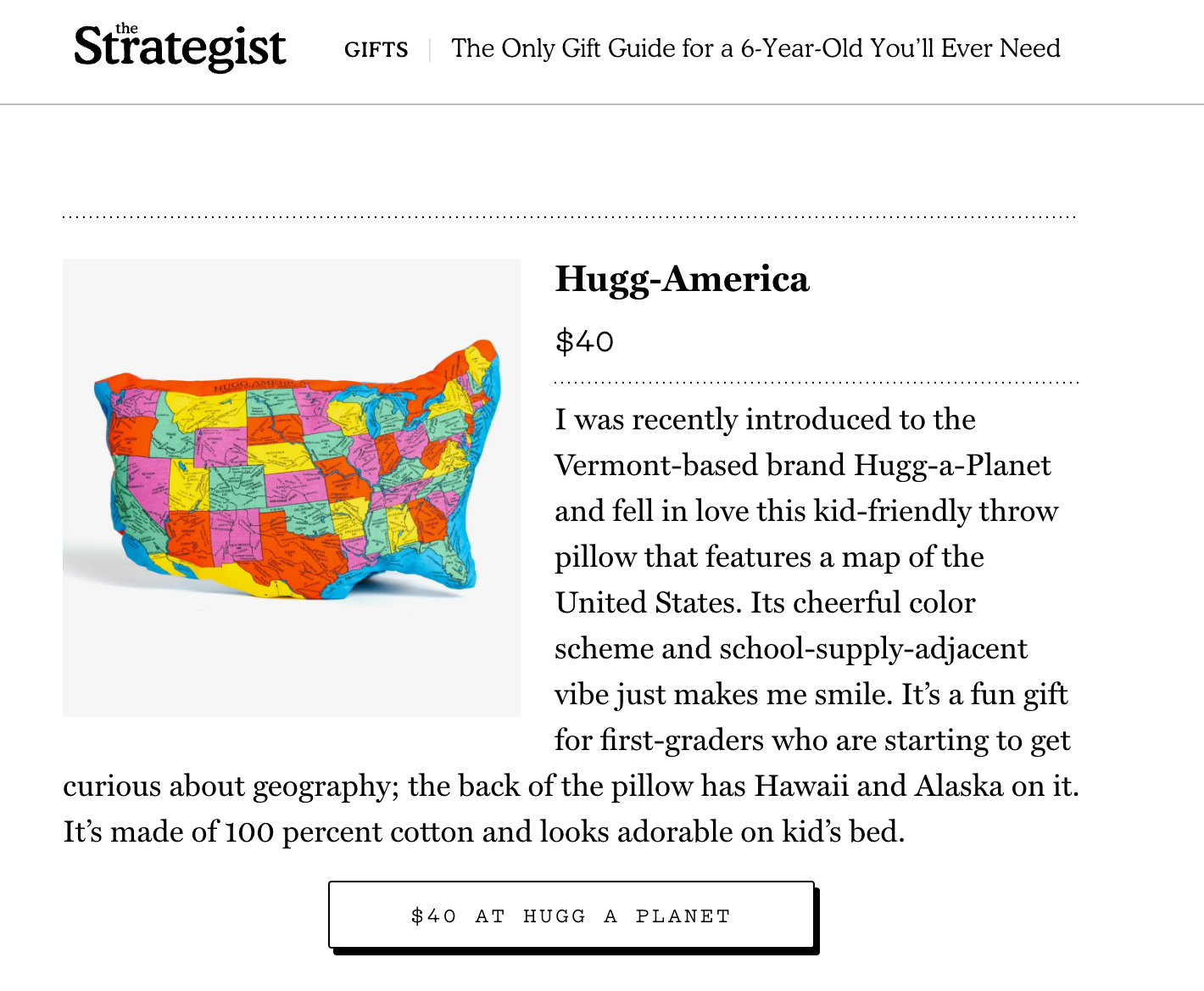 The Strategist featuring Hugg-America in their holiday gift guide